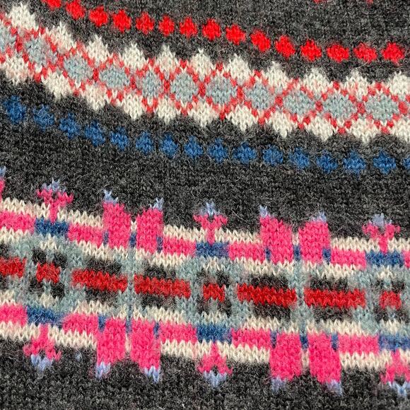 American Eagle Pink Gray Wool blend Sweater Nordic Patterned Pullover Size S - Picture 4 of 10